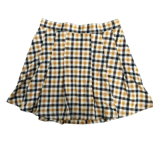 Free People Honey Plaid Pleated Gingham Skirt Size 12 NWOT - Picture 6 of 6